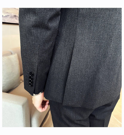 (Jacket + Vest + Pant) Men's Formal Slim Fit Business Work Wedding Stage Tuxedo Fashion Best Men Social Dress Suit 3 Pieces Set