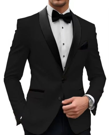 Formal |Wedding Men Suit Jacket Slim Fit Long Sleeve Shawl Lapel Single Breasted Blazer Business Coat Work Office Jacket Outwear