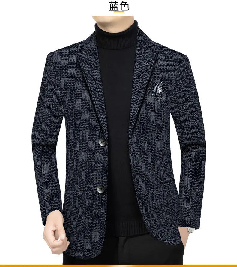 Men's Smart Casual Blazer – Single-Breasted Suit Jacket for Spring & Autumn in Black & Khaki