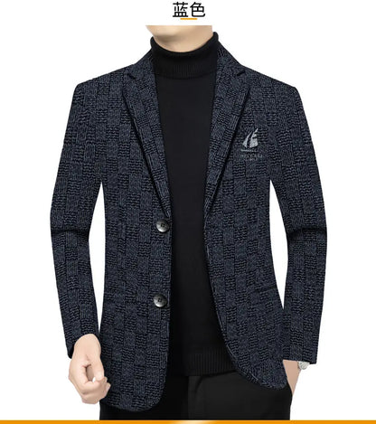 Men's Smart Casual Blazer – Single-Breasted Suit Jacket for Spring & Autumn in Black & Khaki
