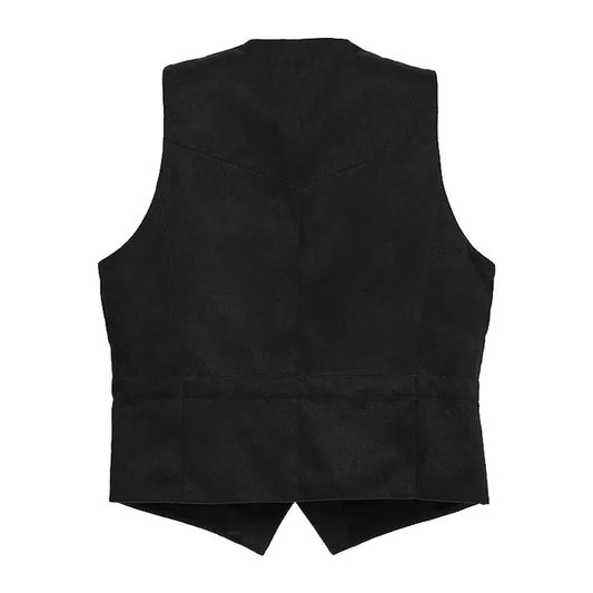 Men's Plus Size Fleece Vest V-Neck Single Breasted Smart Casual Waistcoat for Weddings & Business