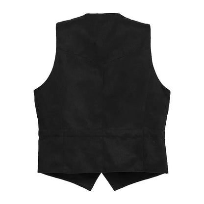 Men's Plus Size Fleece Vest V-Neck Single Breasted Smart Casual Waistcoat for Weddings & Business