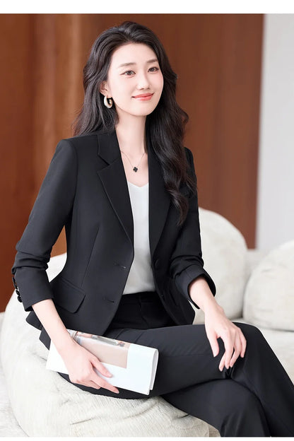 Fashionable Business Women's Outfit - Elegant Slim Fit Pants And Suit Set - Stylish New Arrival 2026