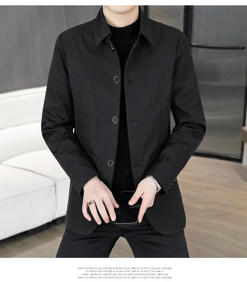Blazer Men's Business Gentleman Wedding Fashion Best Man Solid Color Slim Fit Casual Mink Velvet with Cotton Thickened Blazer
