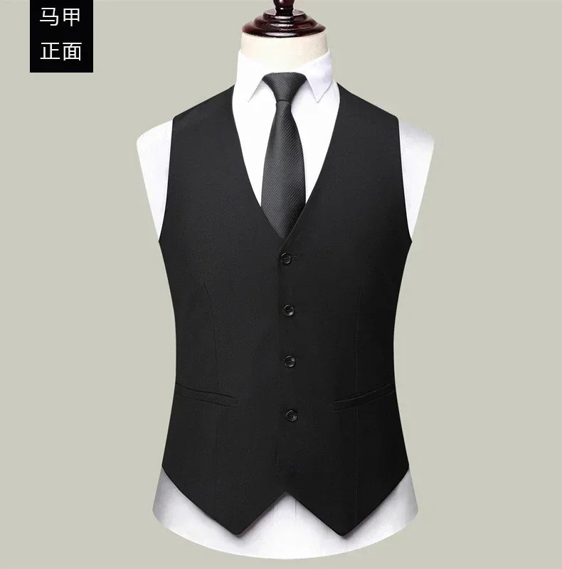 Men's 3-Piece Suit – Slim Fit Blazer Vest Pants Set for Business, Wedding & Casual Wear