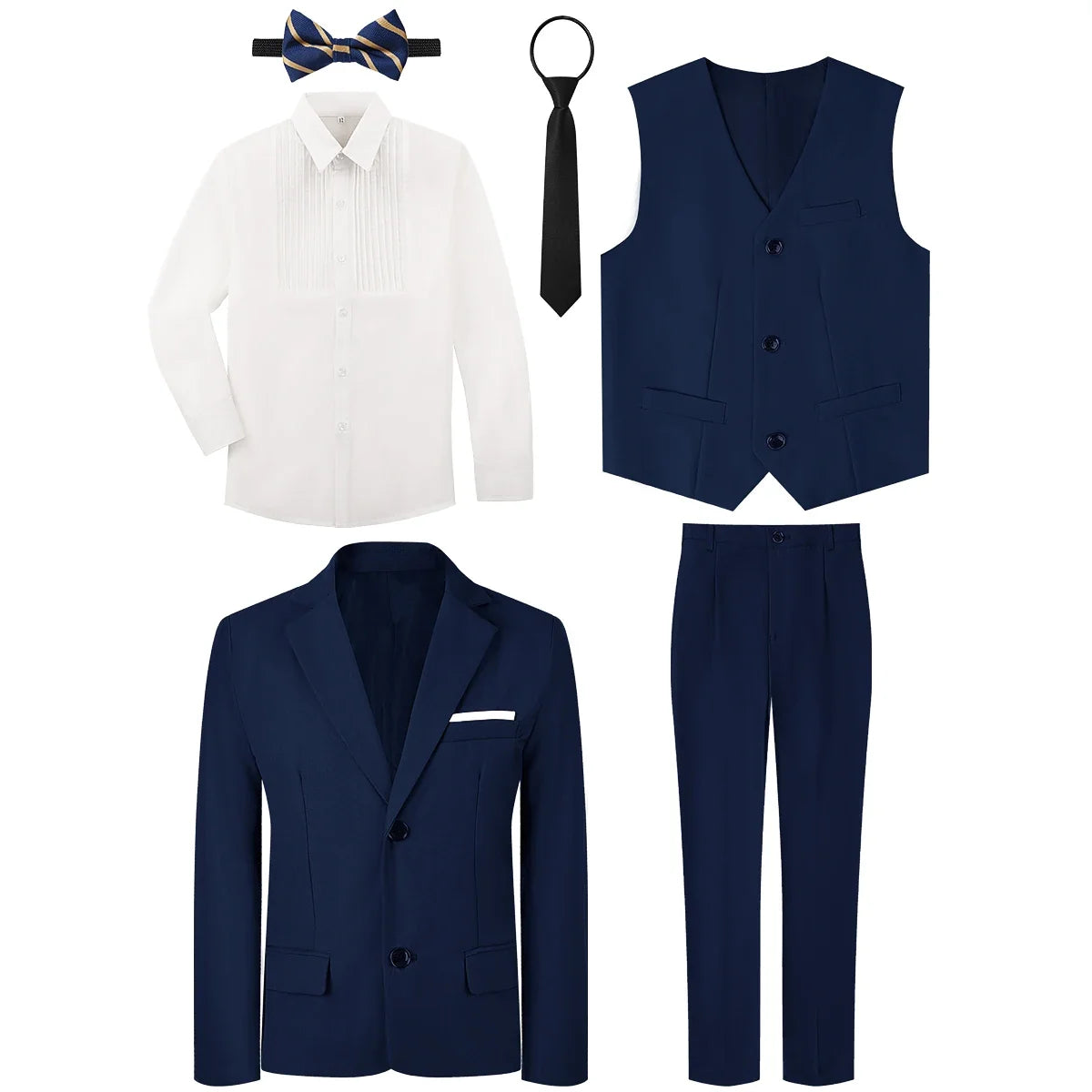 Kids Tuxedo for Boys Suit Set Teenager Wedding Easter Formal Outfit Birthday Party Gift School Performance Photography Blazer