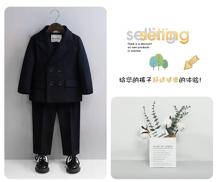Kids 1 Year Black Birthday Dress Baby Boys Beautiful Photograph Suit Children Wedding Performance Piano Party Blazer Tuxedo Wear