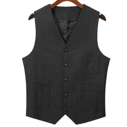 Men's Vest Herringbone Single Button Waistcoat for Wedding Business Casual