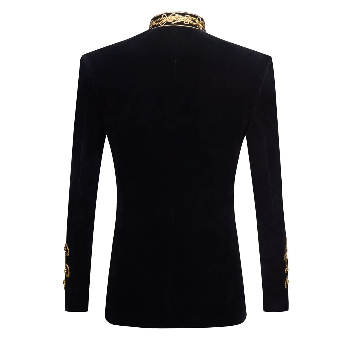 2026 European and American Size Rope Button Three-dimensional Men's Ball Performance Court Dress Noble Retro Velvet Suit Blazer