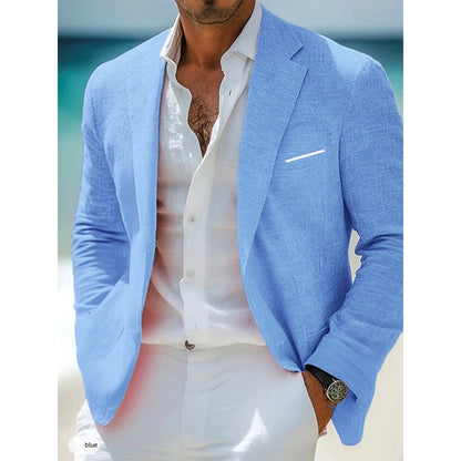 Men's Jacket Men's Summer Casual Suit Blazer Single Button Suit Jacket for Weddings Daily Office Outdoor Occasions
