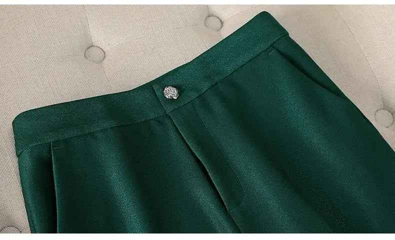 Elegant Single Button Blazer Suit Pant Sets for Women 2 Pieces Business Formal Office Outfit Autumn Plus Size Jacket Trousers