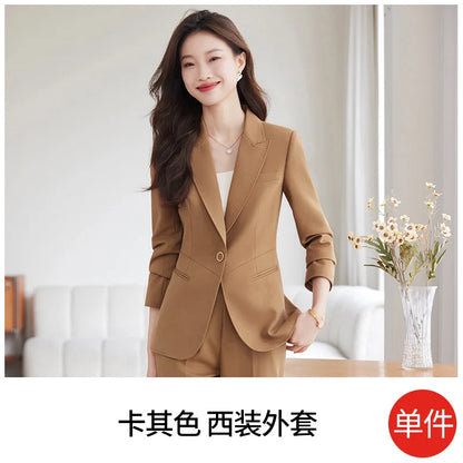 2025New Spring and Autumn High-End Manager Professional Formal Suit, High-End Women's Suit Set, Elegant Workwear, Slim Fit