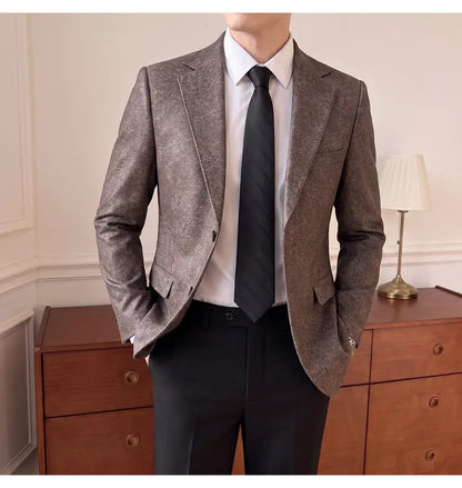 Men's Smart Casual Blazer Single Breasted Slim Fit Full Sleeve Business Formal Jacket