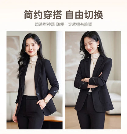 Fashionable professional women's high-quality two-piece trousers + blazer set. 2025 autumn and winter new styles
