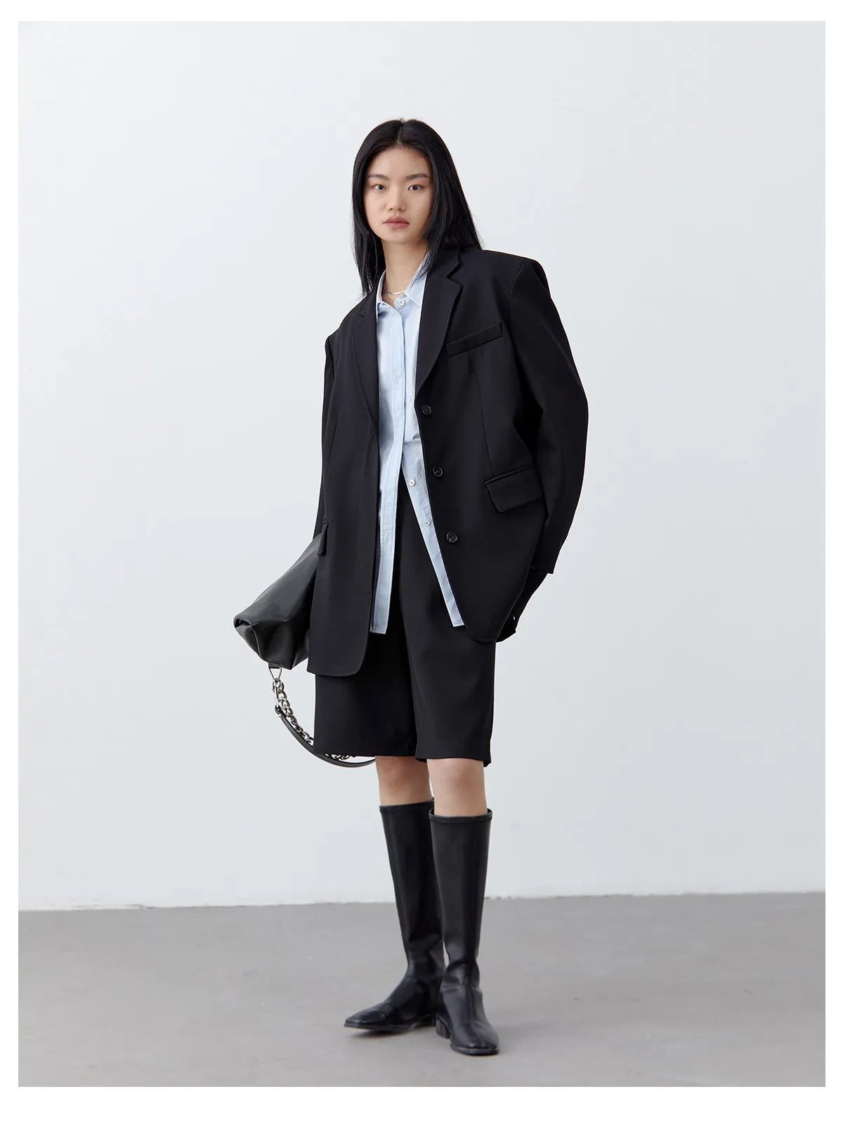 Fashion Women Woolen Blazers Solid Loose Casual Single-breasted Twill Suit Coat Office Ladies Jacket Spring Summer 2026