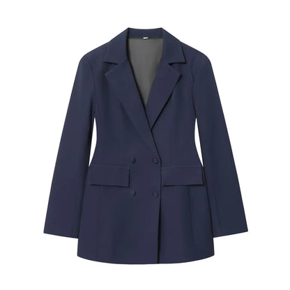 Elegant Women's Office Blazers Spring 2026 New Fashion Slim V-neck Warm Suits Jackets Chic Young Women's Travel Joker Coats