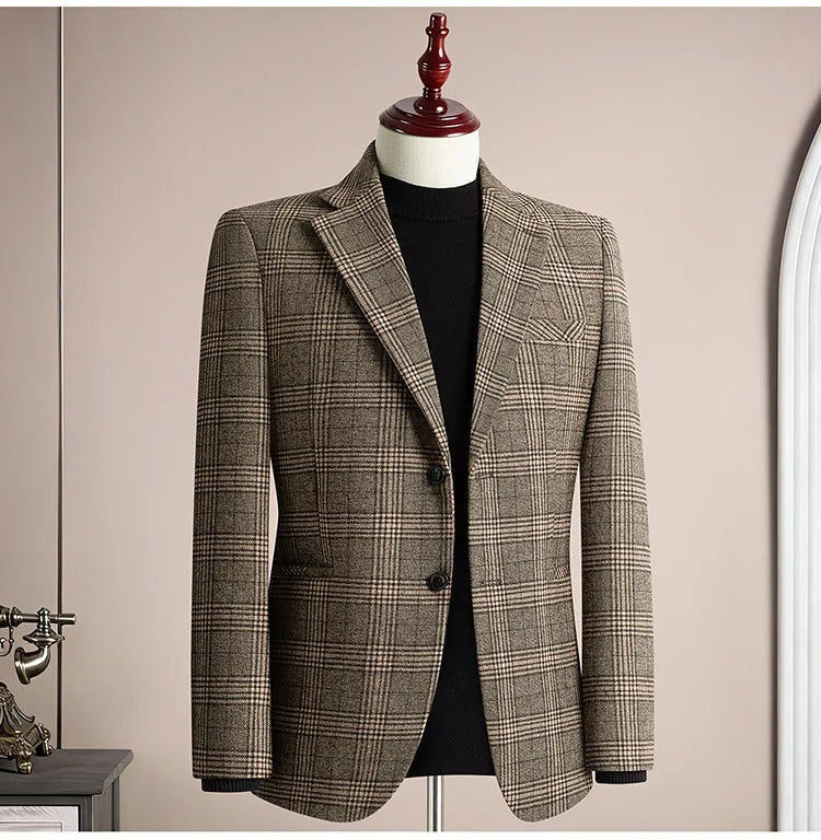 2026 Spring Wool Suit Jacket for Men High Quality Casual Business Formal Jacket Slim Fit Wedding Groom Blazers Masculino