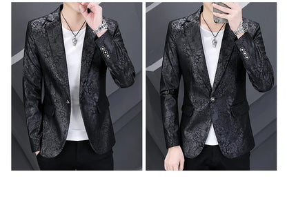Brand Hot Stamping Casual Business Suit Jacket Men Retro Slim Fit Casual Suit Jackets Social Banquet Office Uniform Blazers 2026