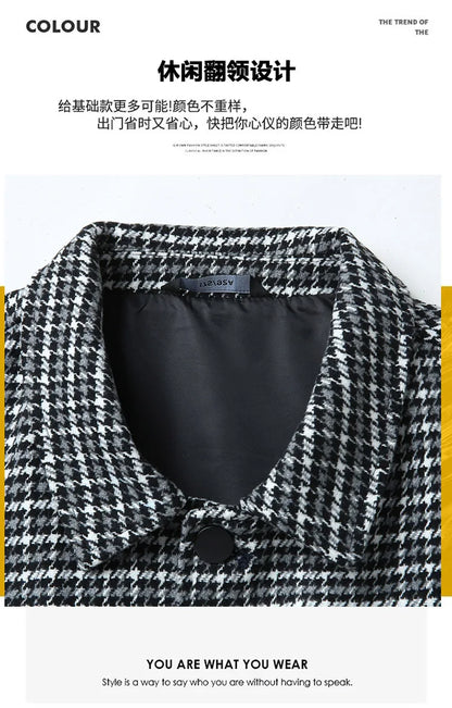 Large Size Men's Casual Jacket Lapel Shirt Handsome Spring Autumn Plus Fat Trendy Brand Loose Top for Youth