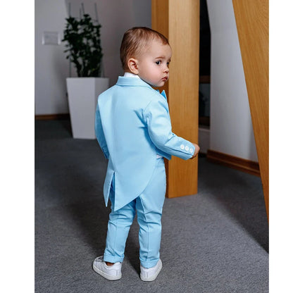 Chic Boys Suits Fashion Double Breastde Children's Clothing Casual Daily Wedding Tailcoat Handsome Kids Clothes 2 Piece