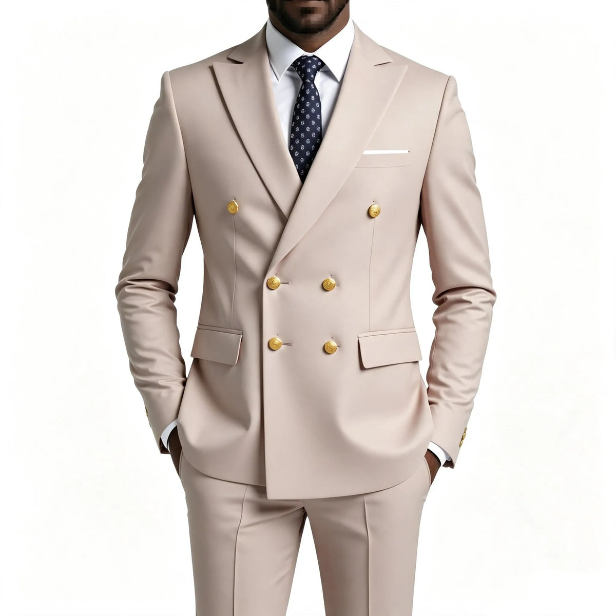 Costume 2 pièces ajusté pour homme, veste de costume et pantalon assorti, pour tenue de cérémonie, d'affaires ou de mariage