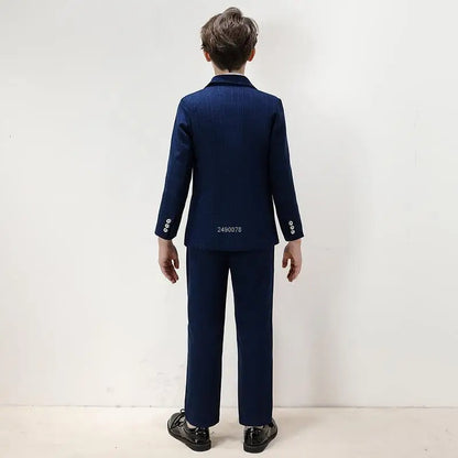 Big Teenager Tuxedo Dress Children Dance Costume Flower Boy Wedding Suit Kids Formal Jacket Vest Pants 3PCS Party Photograph Set