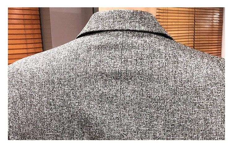 Blazer New Boutique Men's Solid Color British Style Fashion Casual Business Job Interview Gentleman Party Best Man Dress Suit
