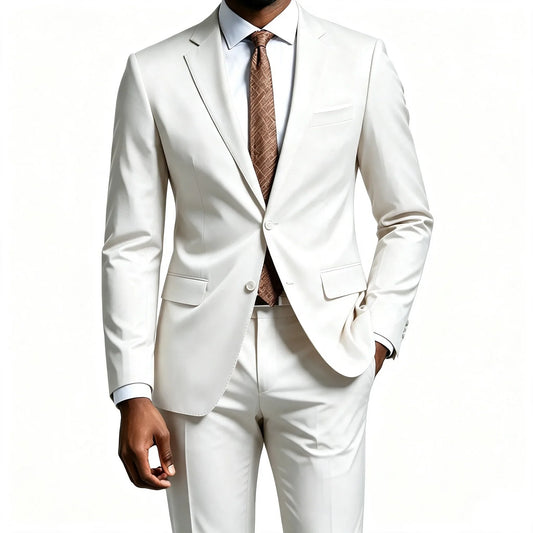 Costume Homme Élégant 2 Pièces Couleur Unie de Haute Qualité pour Mariage Blazer Pantalon