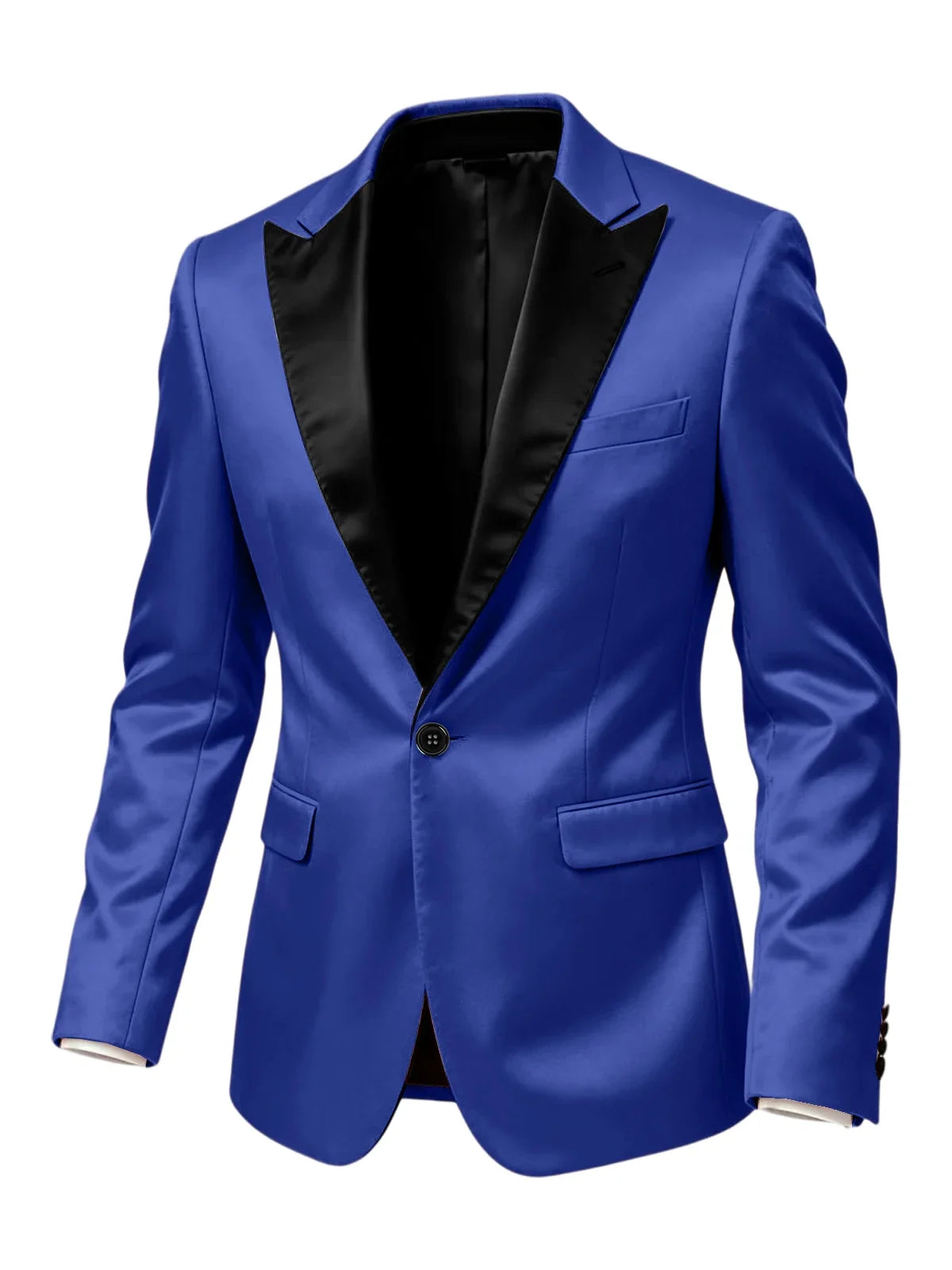 Luxury Satin Men's Tuxedo Blazer Black Peak Lapel One Button Slim Fit Suit Jacket Formal Business Casual Suit For Wedding Party