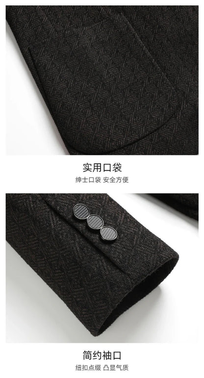2026 Blazer's New Men's Fashion Business Outdoor Banquet Versatile Wedding Hosting Dress, Actor Gentleman Casual Scarf Blazer