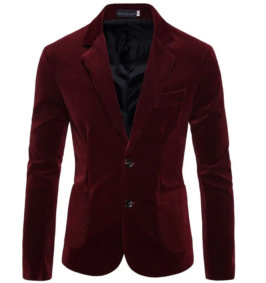 Corduroy Men Wedding Suits Jacket Single Breasted Blazer Notch Lapel Suit Jacket for Men Party Prom Suits Business Tops One Coat
