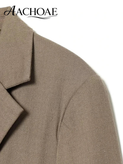 Women Oversized Blazer Single Breasted Lapel Long Sleeve Loose Suit Jacket Elegant Casual Office Lady Outerwear