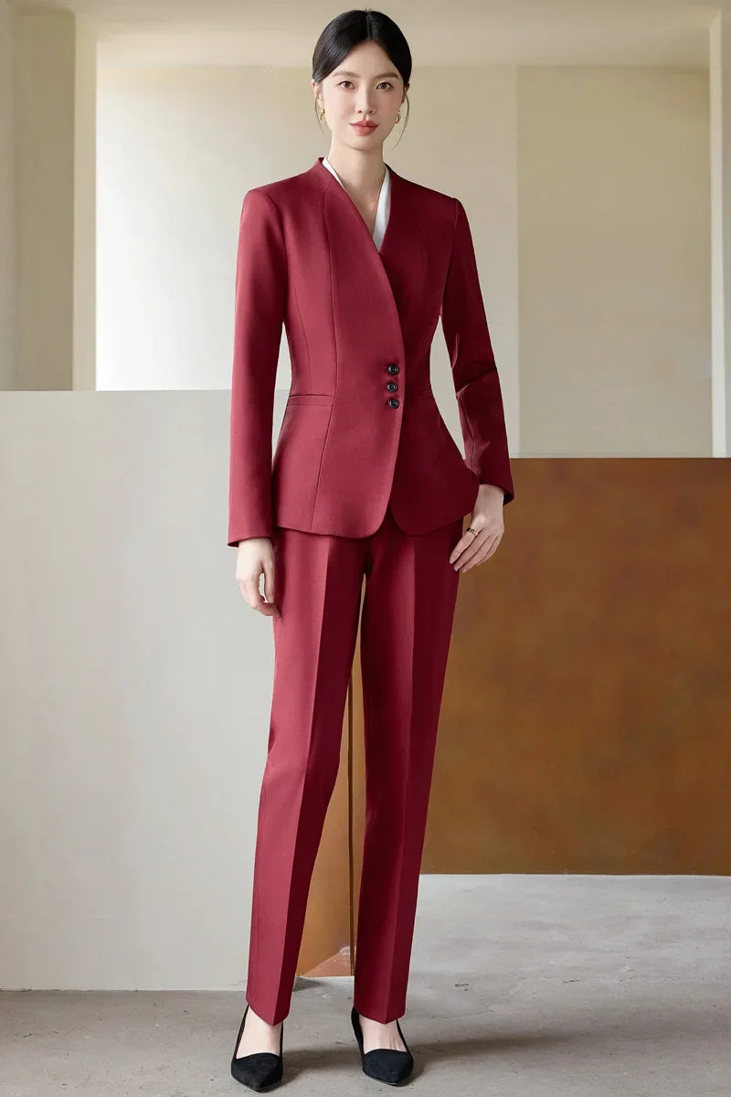 Fashionable professional women's clothing, high-quality two-piece pants + blazer. Exquisite and elegant. New 2025