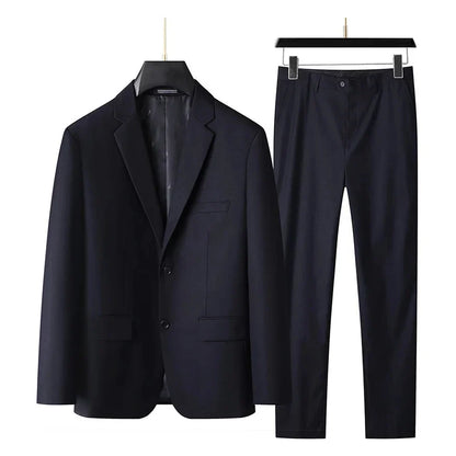 Men's 2-Piece Suit Notch Lapel Single Breasted Blazer with Flap Pockets for Business, Wedding & Formal Occasions