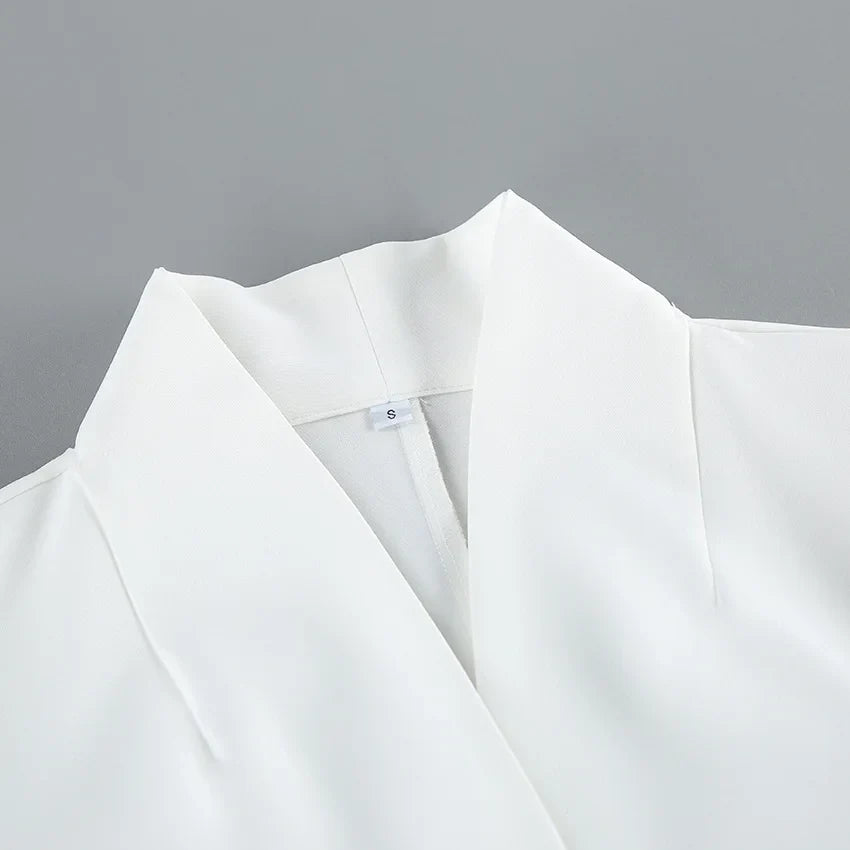 Winter,European,Clothes,Workplace,Office,Suit coat,Chic,Sexy,V-Neck,Elegance,Women,Tops,Long Sleeve,Lace up,Jacket,2026,6722002
