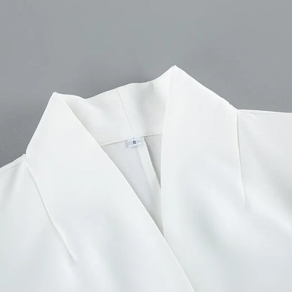 Winter,European,Clothes,Workplace,Office,Suit coat,Chic,Sexy,V-Neck,Elegance,Women,Tops,Long Sleeve,Lace up,Jacket,2026,6722002