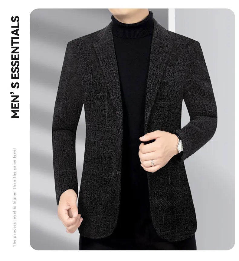 Blazer Men's Business Gentleman Wedding Fashionable Solid Color Best Man, Slimming and Casual Middle-aged and Elderly Blazer