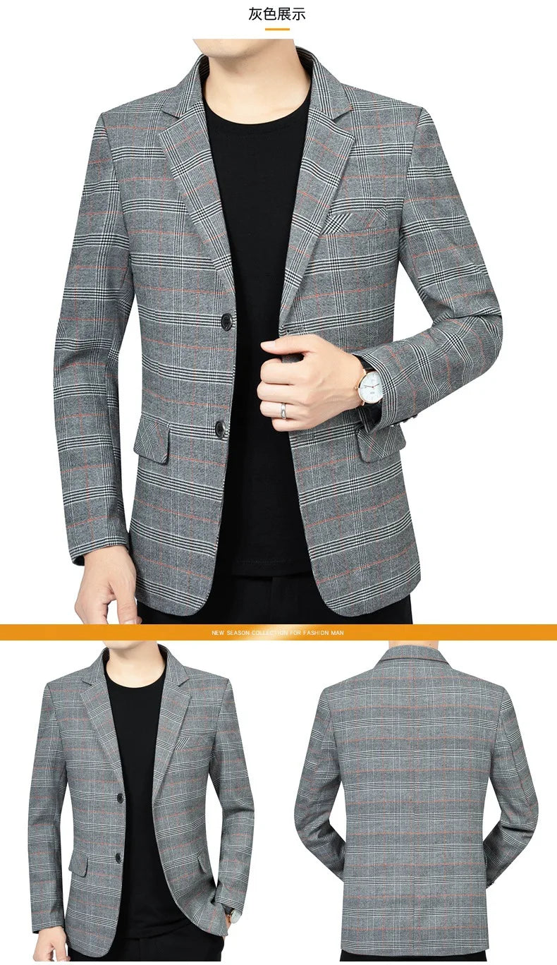 Blazer Men Fashion Premium Business Outdoor Gentleman Striped Stylishly Versatile British Style Casual Host of A Wedding Blazer