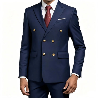 Costume 2 pièces ajusté pour homme, veste de costume et pantalon assorti, pour tenue de cérémonie, d'affaires ou de mariage