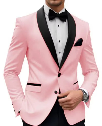 Formal |Wedding Men Suit Jacket Slim Fit Long Sleeve Shawl Lapel Single Breasted Blazer Business Coat Work Office Jacket Outwear