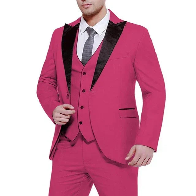 Elegant Champagne Wedding Men Suit Groom Tuxedo Slim Fit Prom Blazer Hombre Casual High Quality Custom 3 Piece Set Costume Homme