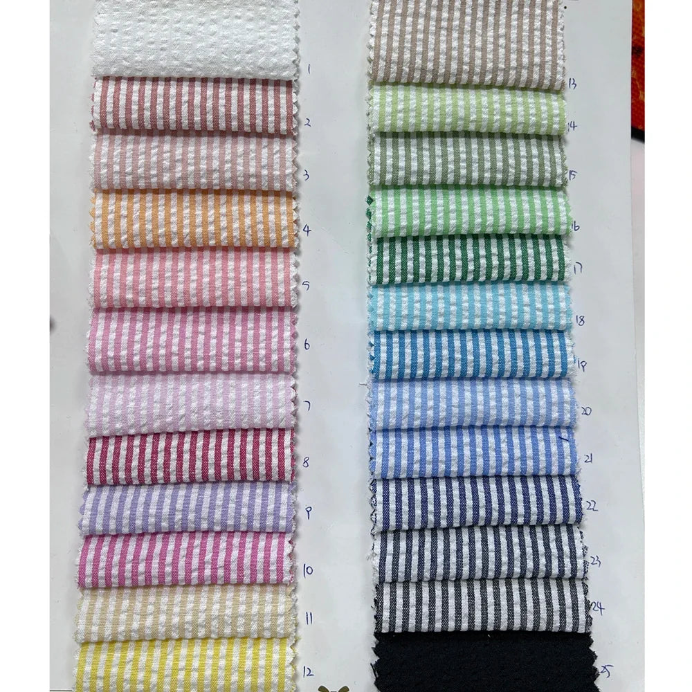 Seersucker Boy Suits 2 Piece Double Breasted Pinstripe Clothing Slim Fashion Breathable Casual Formal Wedding Party Kids Clothes