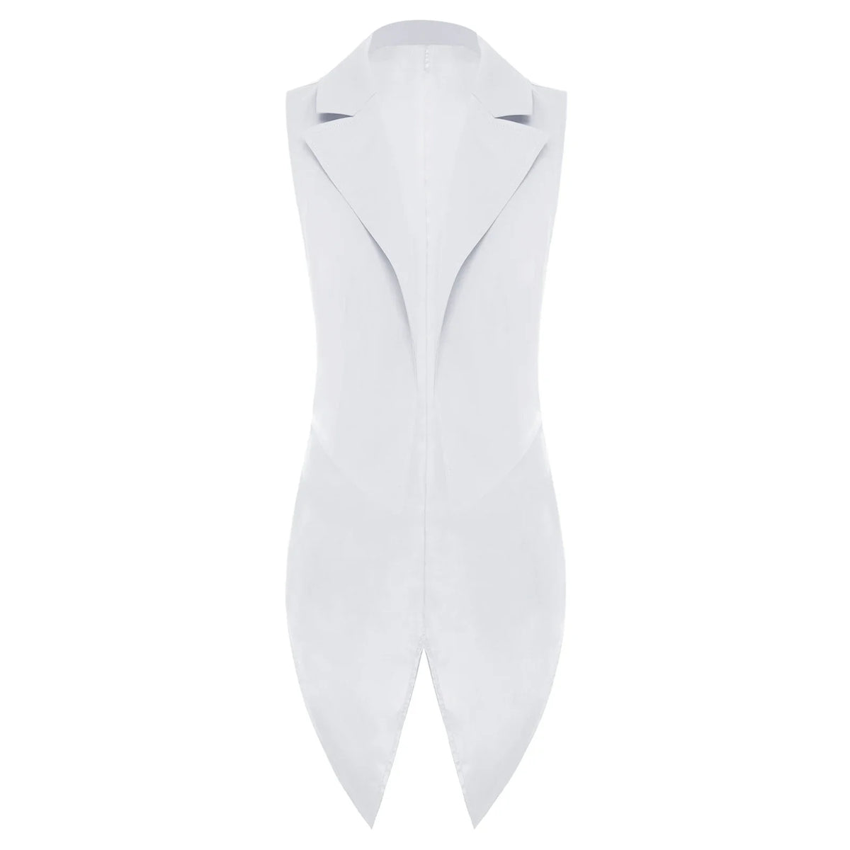Women Vintage Tailcoat Tuxedo Waistcoat Open Front Sleeveless Jacket Lapel Satin Lining Formal Vest Nightclub Waitress Costume