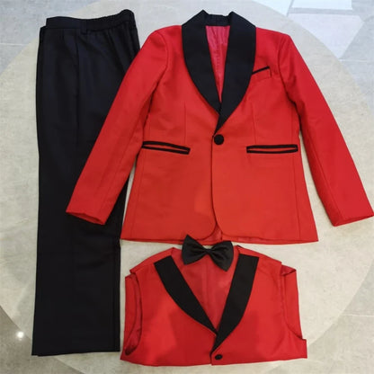 Boys 3-Piece Slim Fit Suit Set for Kids Wedding Prom and Formal Occasions