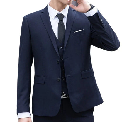 Men's Smart Casual Suit – Single Breasted Business Formal Set for Weddings & Performances