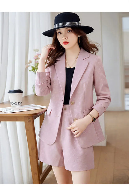 Fashion Temperament Professional Suits Women 2024 Spring Summer New Formal Long Sleeve Blazer And Pants&Shorts Sets Work Wear