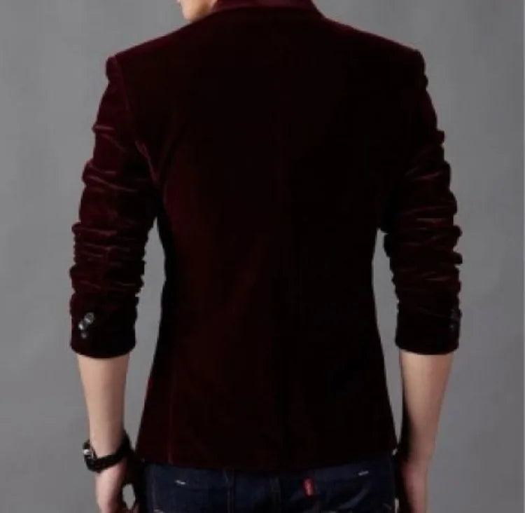 Men's Slim Fit Korean Style Blazer Autumn Winter Formal Suit Jacket Trendy Youth Business Casual Top