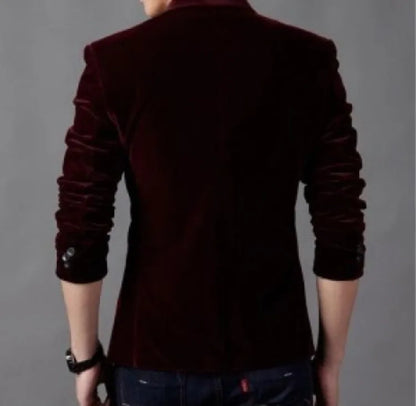 Men's Slim Fit Korean Style Blazer Autumn Winter Formal Suit Jacket Trendy Youth Business Casual Top