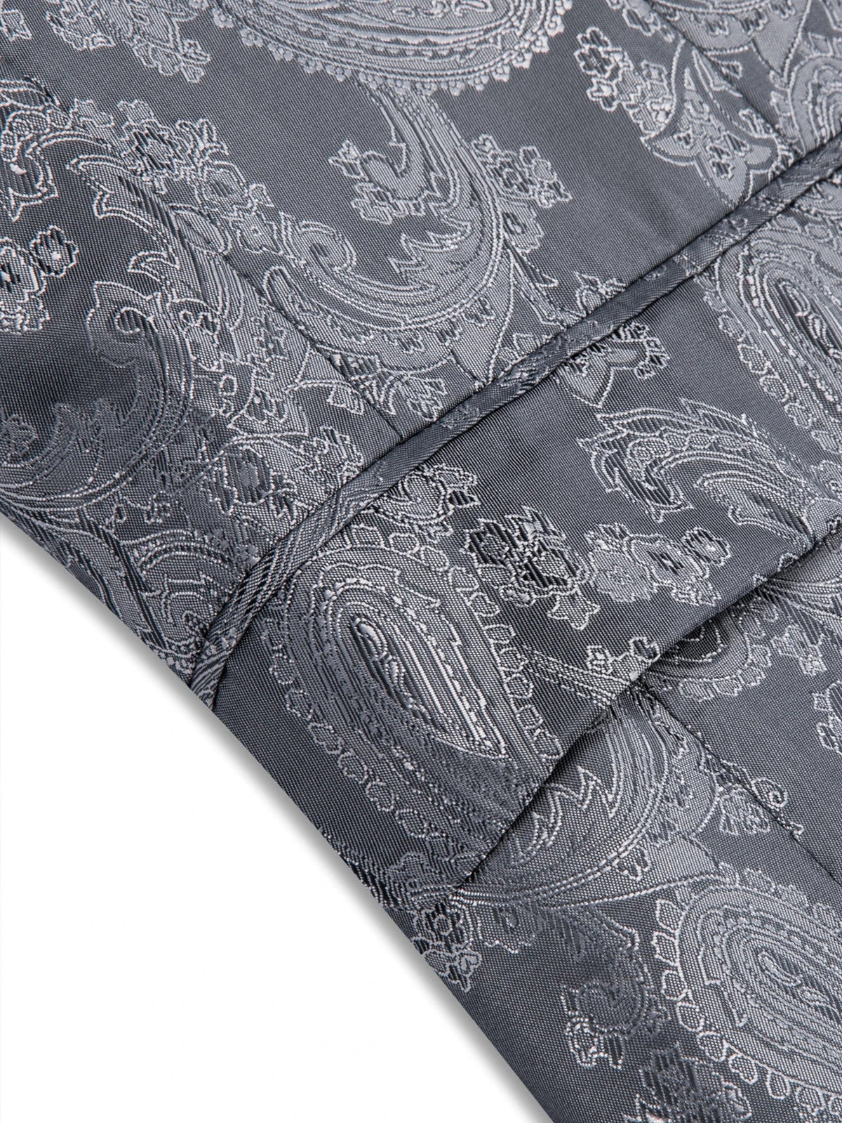 Slim Fit Dark Grey Paisley Jacquard Mens Blazer, Notch Lapel Single Button Formal Suit Jacket Evening Party Host Costume