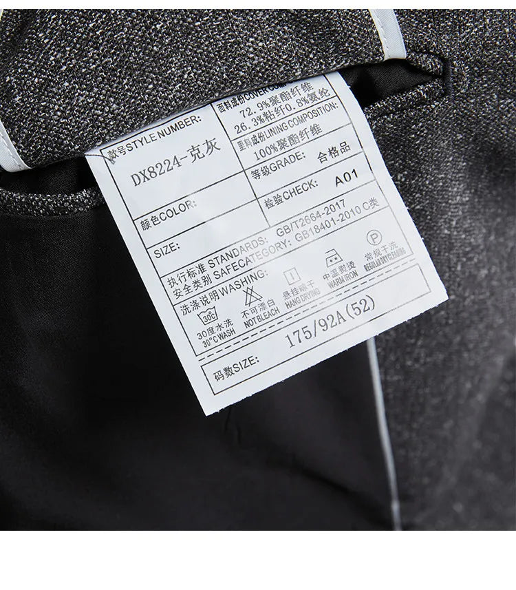 Men's Large Size Autumn Blazer – Smart Casual Polyester Suit Jacket